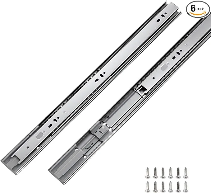 6 Pairs 20 Inch Drawer Slides Metal Drawer Slides Heavy Duty - LONTAN Soft Close Drawer Slides Ball Bearing and Full Extension Cabinet Drawer Slides 100 LB Capacity