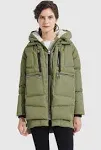 Orolay Women's Thickened Down Jacket Green Medium