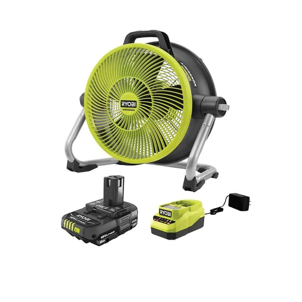 RYOBI ONE+ 18V Cordless Hybrid WHISPER SERIES 14 in. Air Cannon Fan (Tool Only)