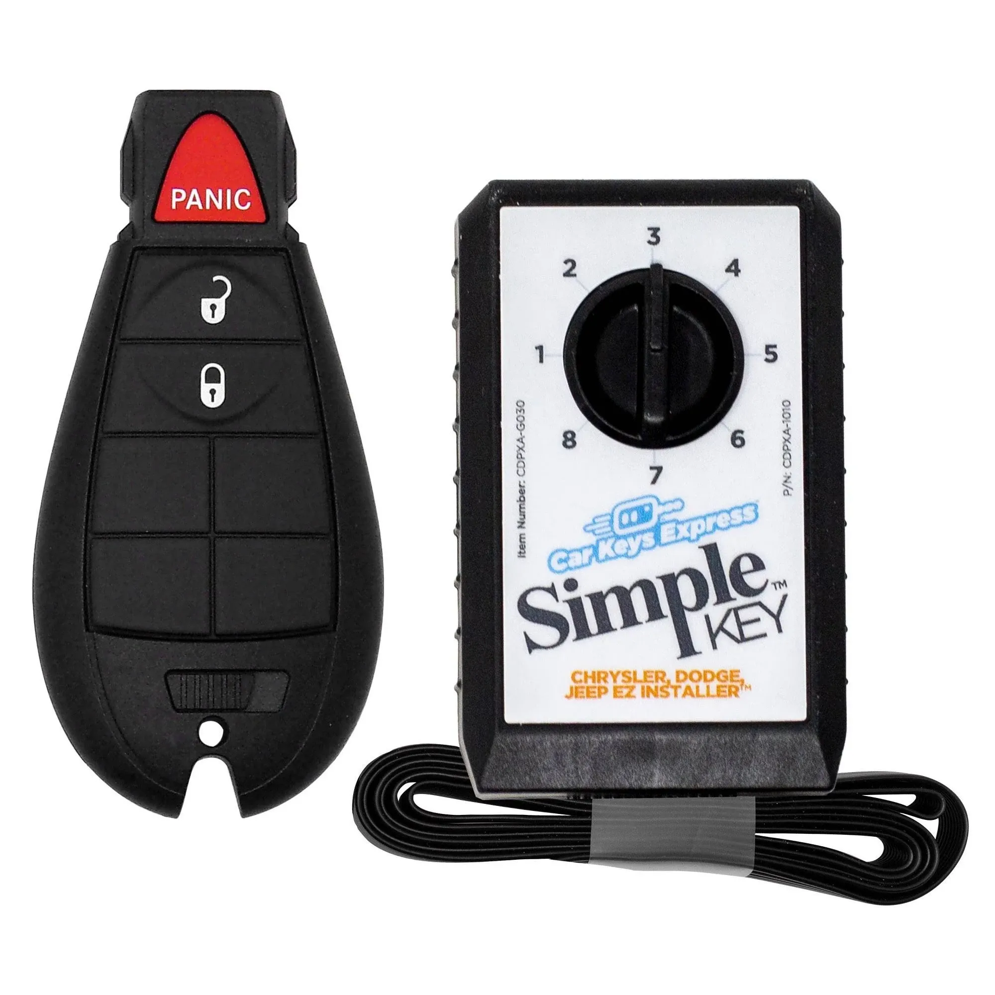 Simple Key Programmer & Key Fob for Select Chrysler, Dodge, Jeep, Ram, Volkswagen Vehicles (Interchangeable 5 & 7 Button keypads)