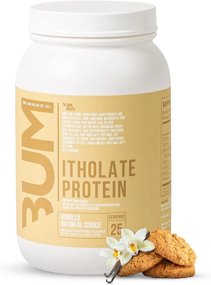 RAW Whey Isolate Protein Powder, Vanilla Oatmeal Cookie (CBUM Itholate Protein) - 100% Grass-Fed Sports Nutrition for Muscle Growth & Recovery - Low-Fat, Low Carb, Naturally Flavored - 25 Servings