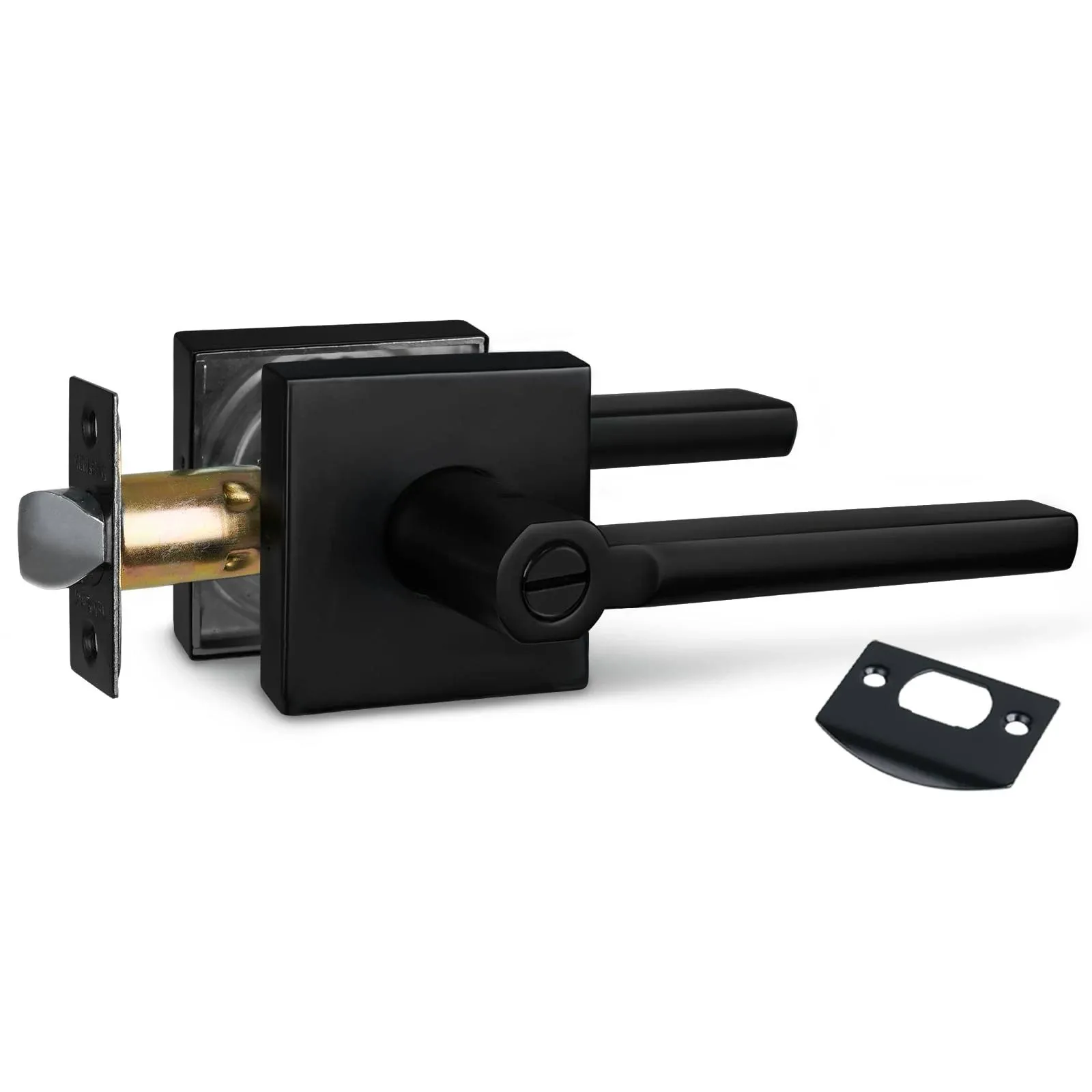 NEWBANG Bed/Bath Room Door Lever HD1601-DB-BK-1P