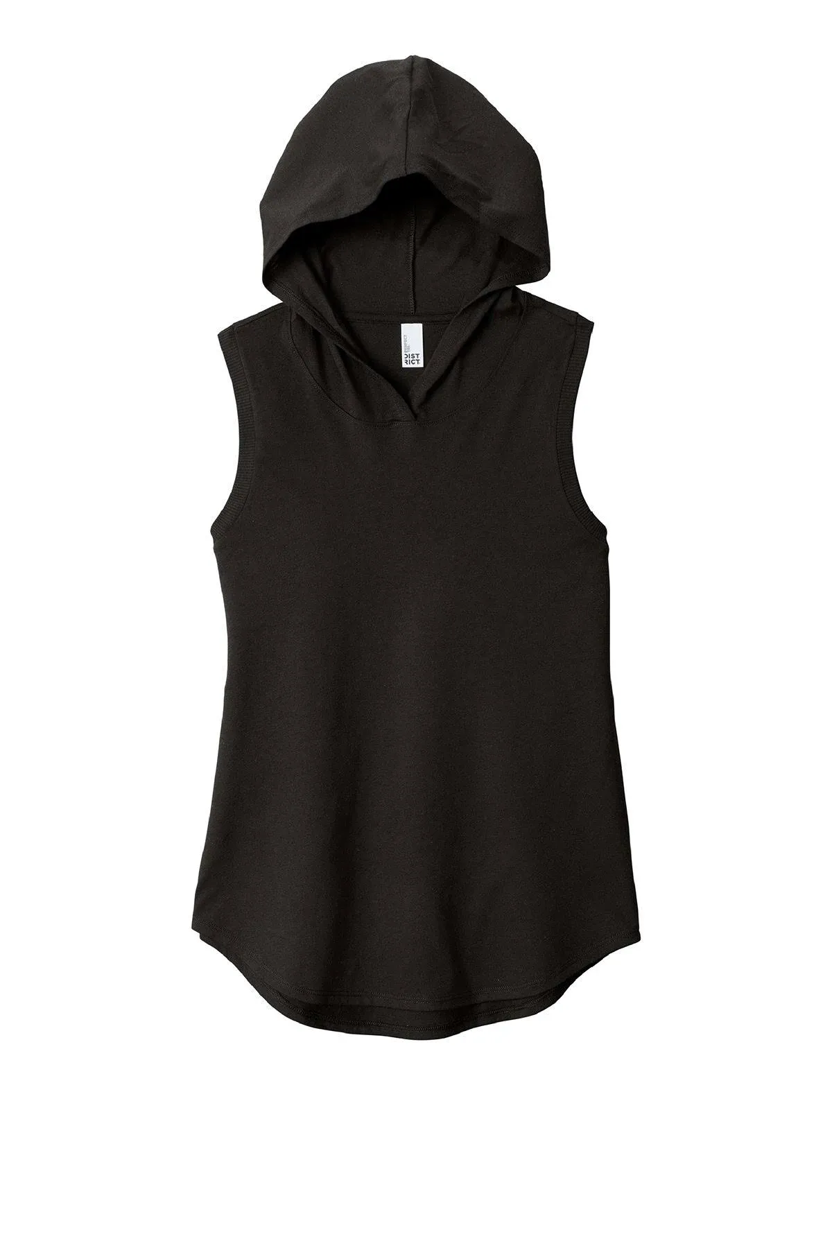 District DT1375 Women's Perfect Tri Sleeveless Hoodie - Heathered Charcoal - M