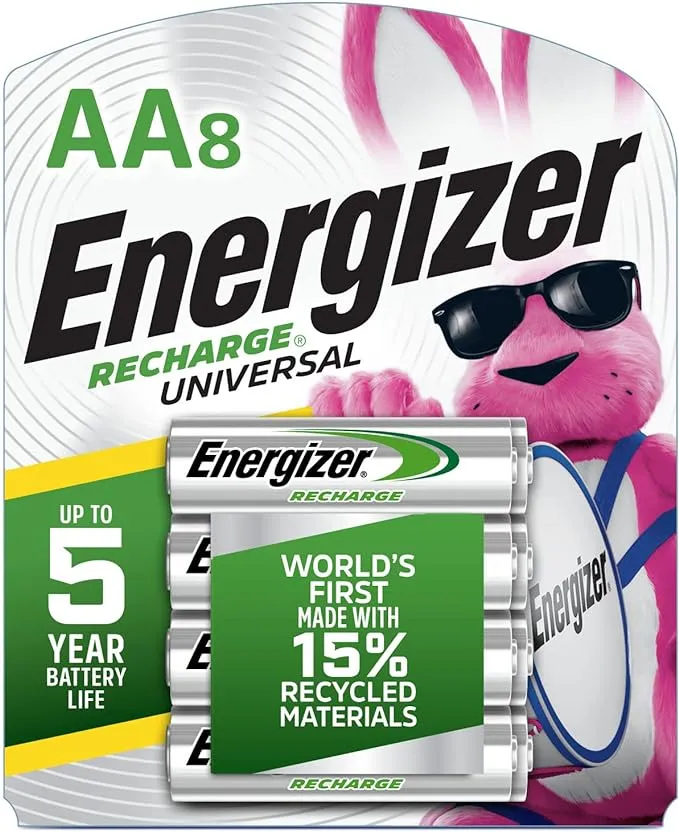 Energizer Rechargeable AA Batteries (8 Pack), Double A Batteries