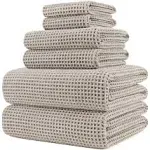 POLYTE Oversize, 60 x 30 in., Quick Dry Lint Free Microfiber Bath Towel Set, 6