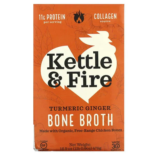 Kettle & Fire Turmeric Ginger Bone Broth, 16.9 oz