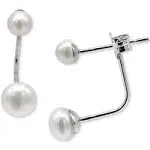 Adornia Women's Sterling Silver Freshwater Pearl Jacket Earrings