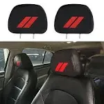 GZSH 2 PCS Headrest Covers for Dodge Charger Challenger Durango Accessories Protective Fabric Design Cover Decoration Soft Breathable Car Seat Head Rest Protector Dodge Head Rest Covers | Black |