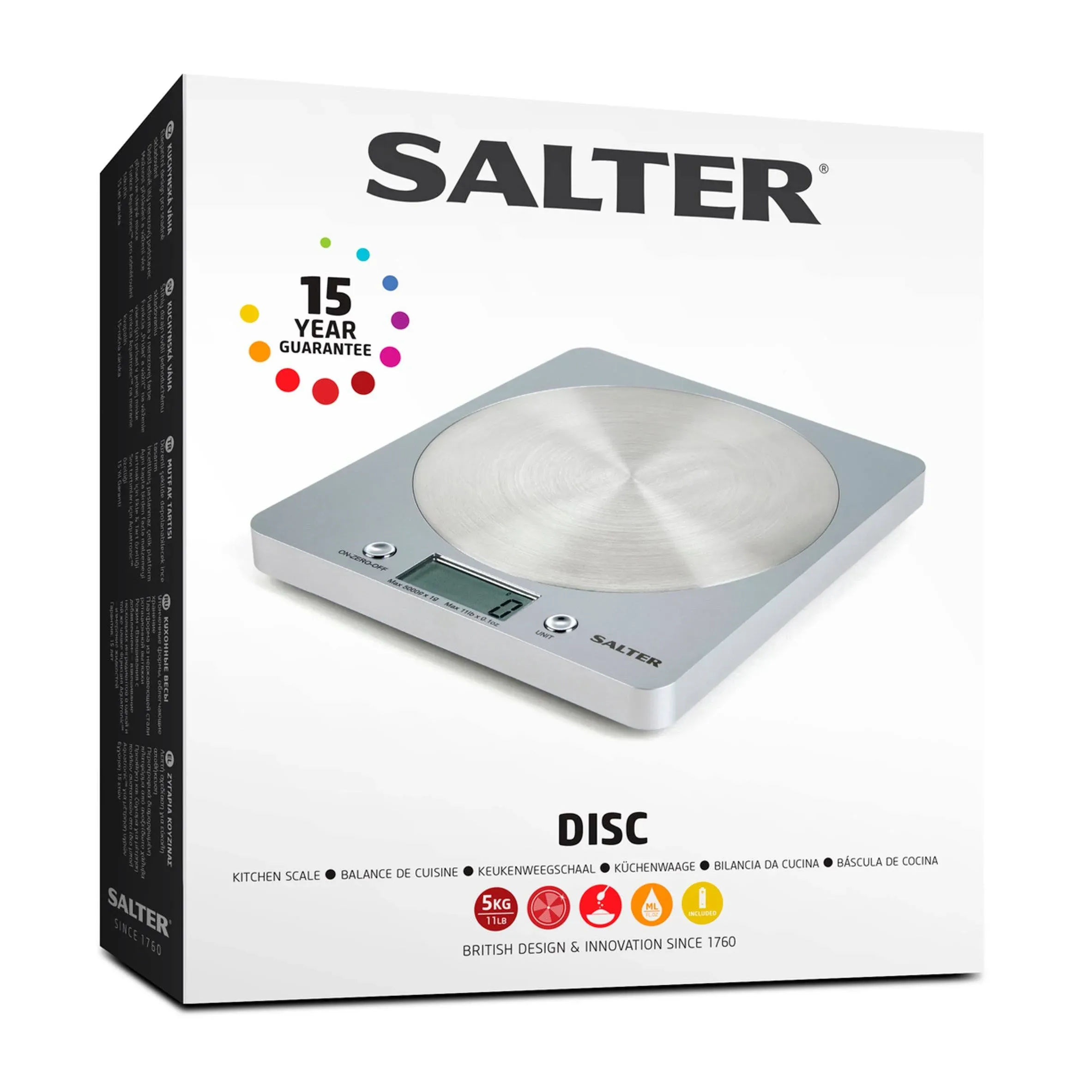 Salter Digital Kitchen Weighing Scales - Slim Design Electronic Cooking Appliance ...