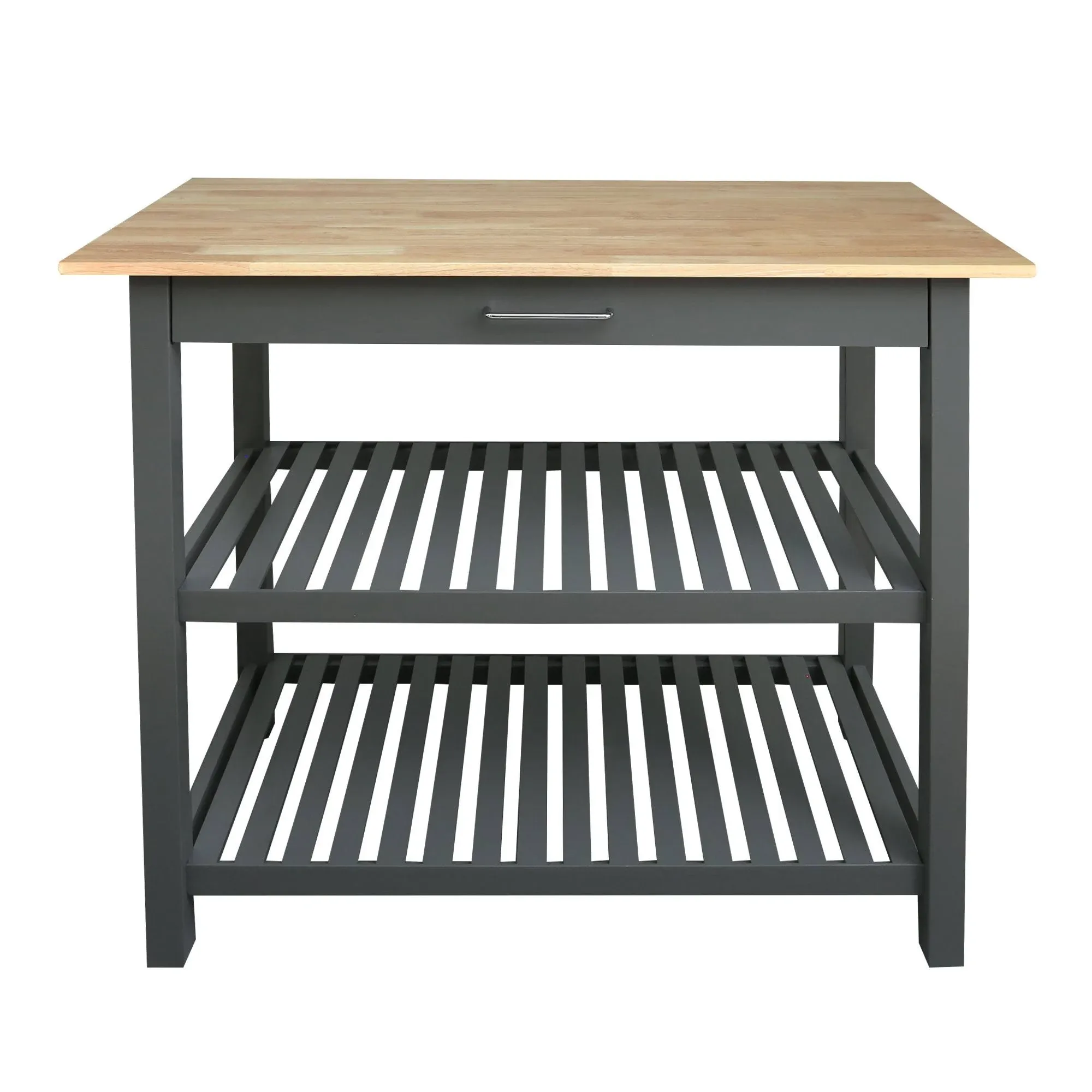 Casual Home Solid Hardwood Top, Slate Gray, 40" W (373-932) Kitchen Island