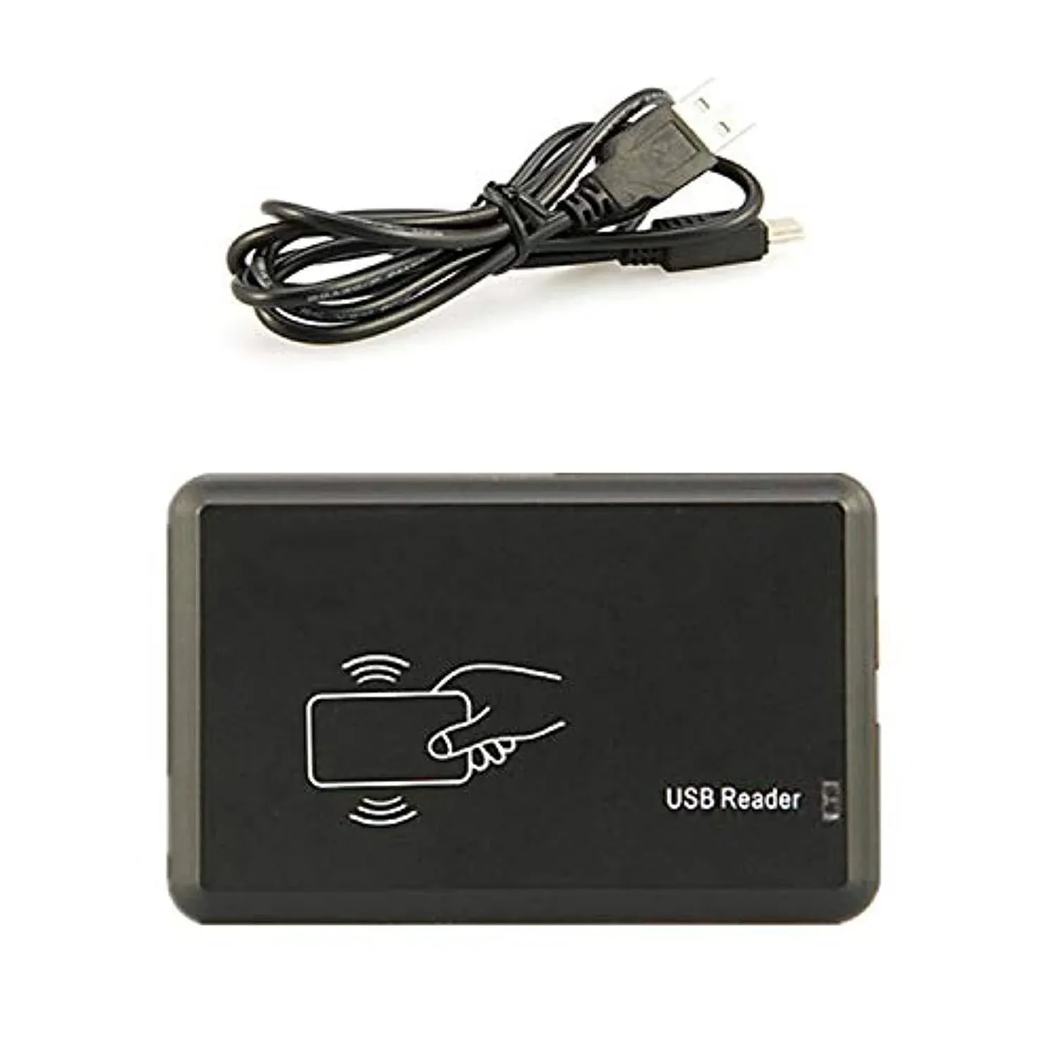 RFID Reader Writer 125KHz (H-ID/AW-ID/EM-ID) Proximity Card Programmer w/5 Fob 5 Cards for Windows by FissaiD (Black)