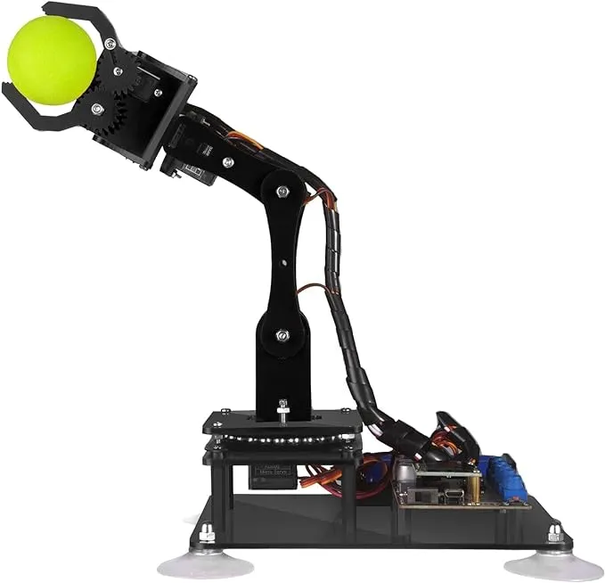 Adeept 5-DOF Robot Arm Kit 5Axis Robotic Compatible with Arduino IDE Programmable DIY Coding STEM Robotics Arm with OLED Display Processing Code and PDF Tutorials - Black