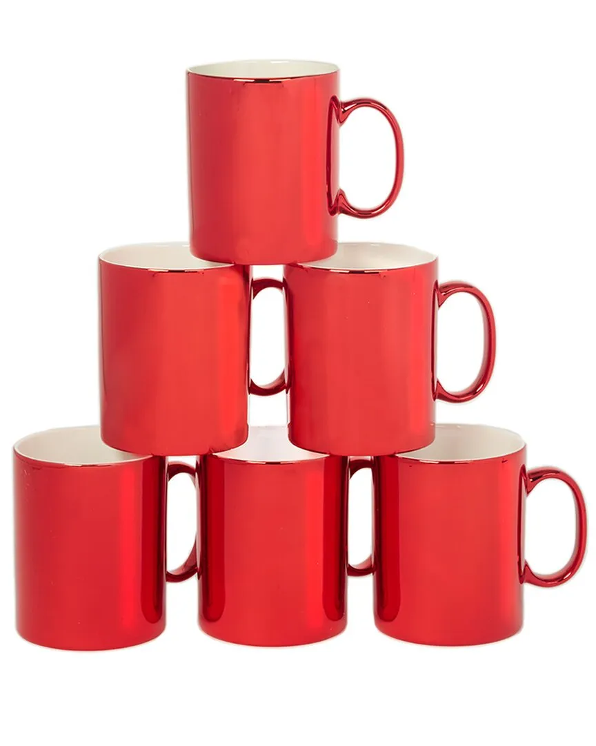 Holiday Lights Red Mugs (set Of 6)