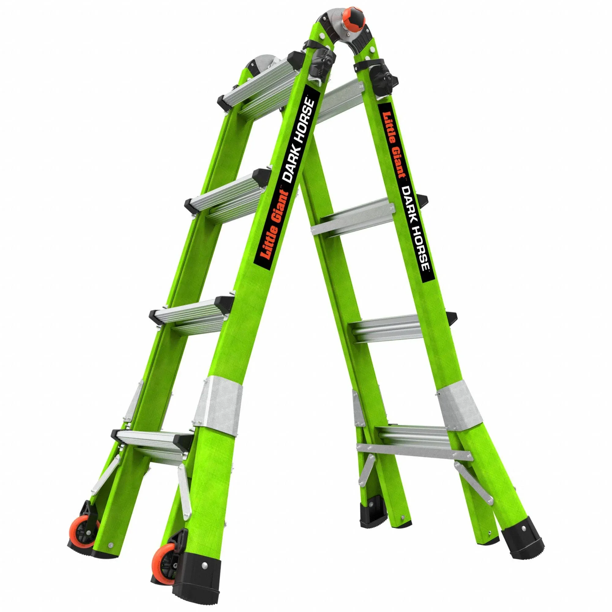 Little Giant Ladder Systems Conquest 2.0 All-Terrain, M17, 17ft, Multi-Position Ladder with Adjustable Outriggers, Fiberglass, Type 1A, 300 lbs Weight Rating, (17107-001)