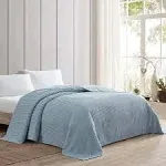 Beatrice Home Fashions Channel Chenille Bedspread, Twin, Blue