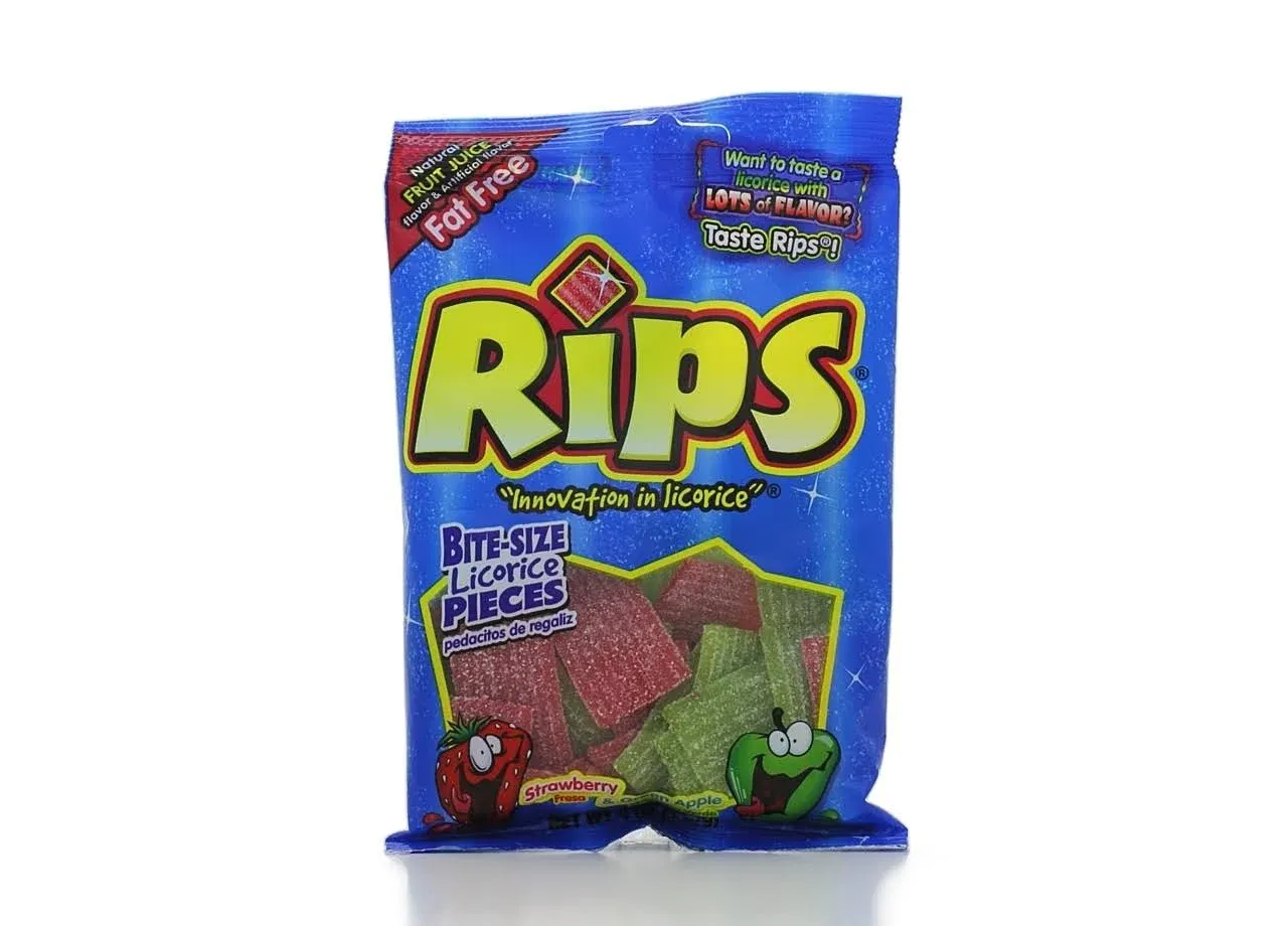 Rips Licorice, Strawberry/Green Apple, Bite Size 4 oz