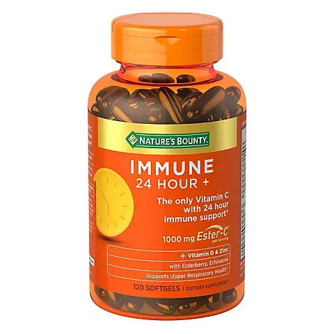 Nature's Bounty Immune 24 Hour +, The only Vitamin C with 24 Hour Immune Support from Ester C, Rapid Release Softgels, 50 Count