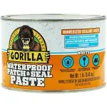 Gorilla Waterproof Patch & Seal Rubberized Sealant Paste, White, 1 Pound Can (Pack of 1)