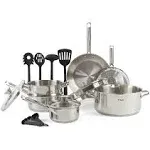 T-fal Cook & Strain Stainless Steel Cookware Set 14 Piece Set