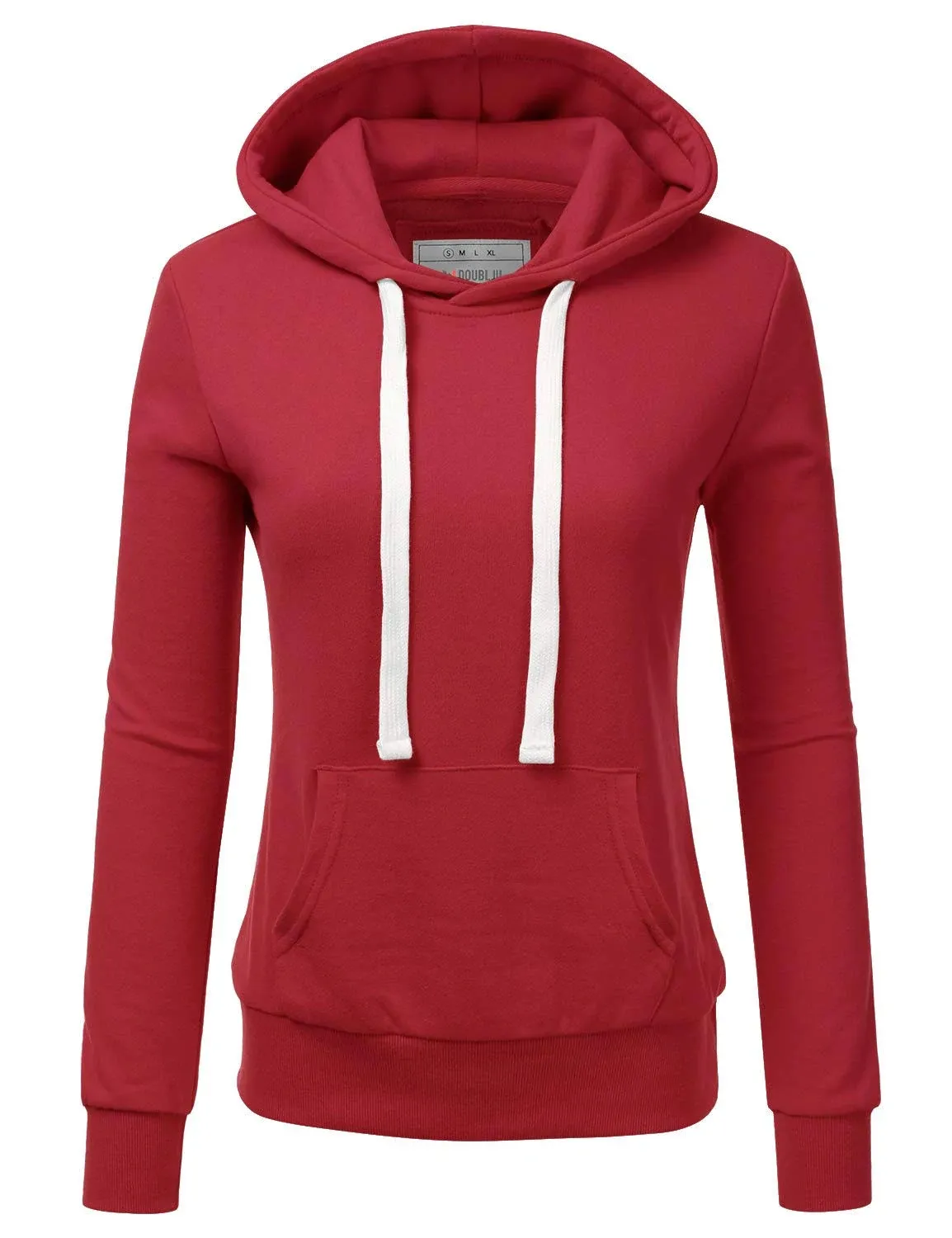 Doublju Women's Basic Lightweight Pullover Hoodie Sweatshirt with Plus size, Size ...