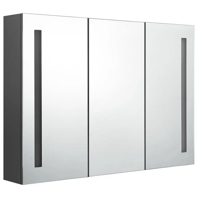 vidaXL LED Bathroom Mirror Cabinet 35"x5.5"x24.4" Shining