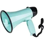 MyMealivos Portable Megaphone Bullhorn 20 Watt Power Megaphone Speaker Voice and Siren/Alarm Modes with Volume Control and Strap (Teal)