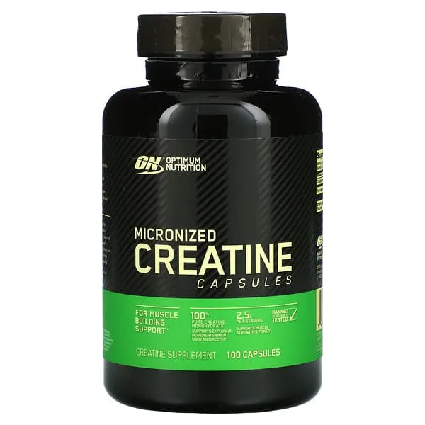 Optimum Nutrition Micronized Creatine Monohydrate Capsules, Keto Friendly, 2500mg, 100 Capsules