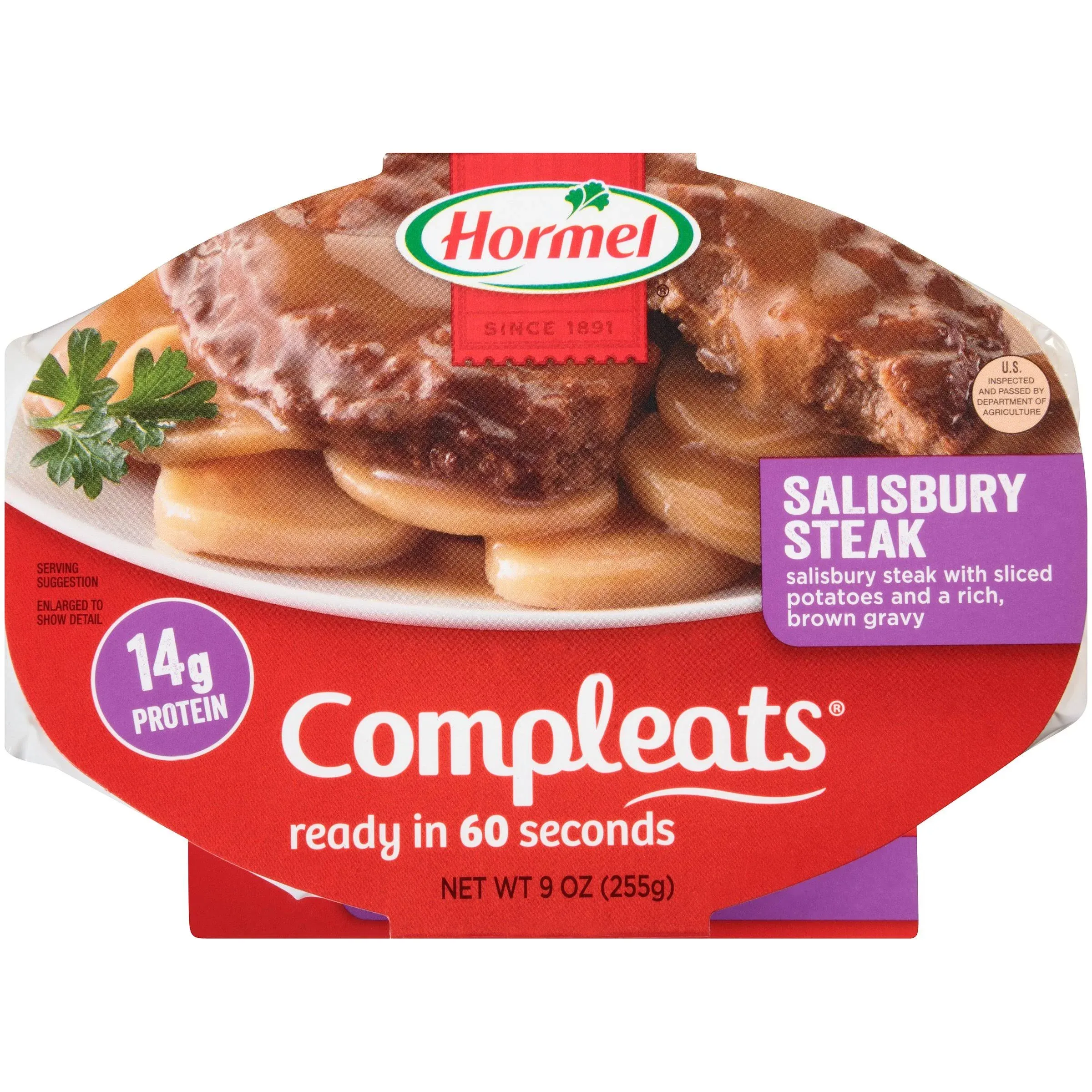 HORMEL COMPLEATS Salisbury Steak Microwave Tray, 9 oz. (6 Pack)