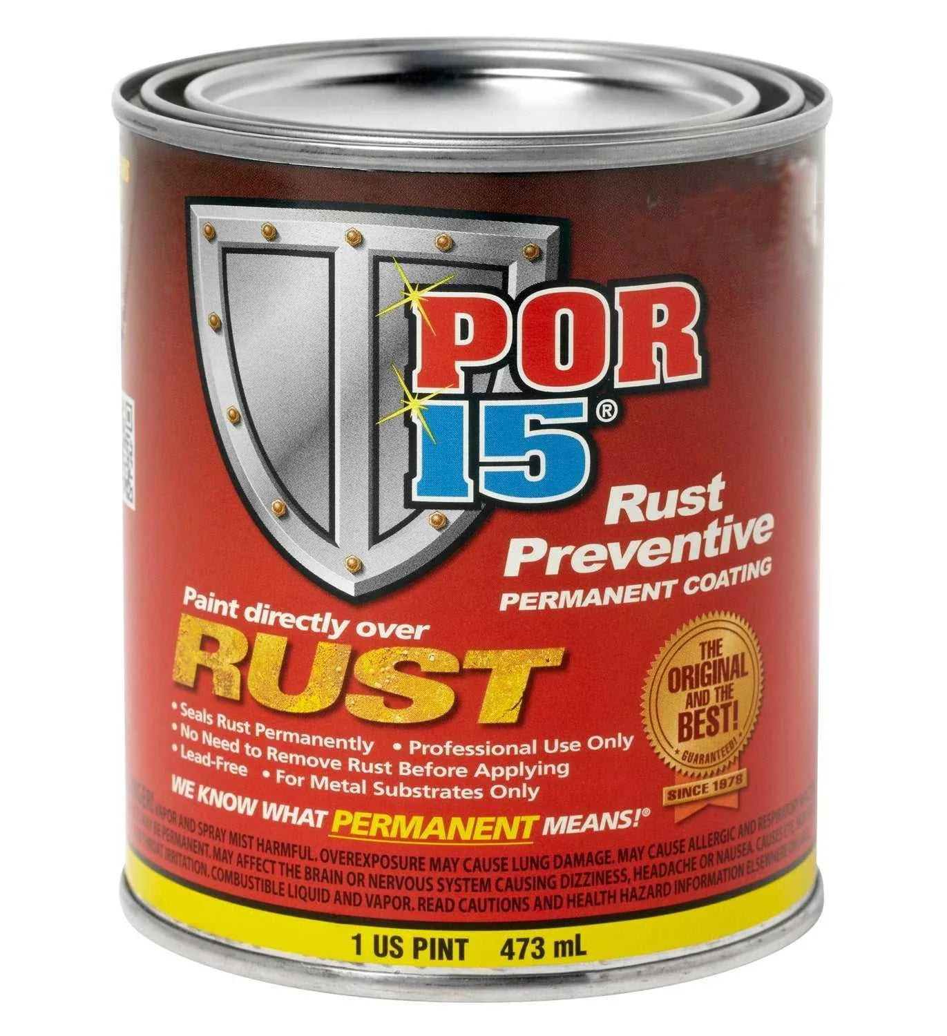 POR-15 45408 Rust Preventive Paint Semi Gloss Black Pint