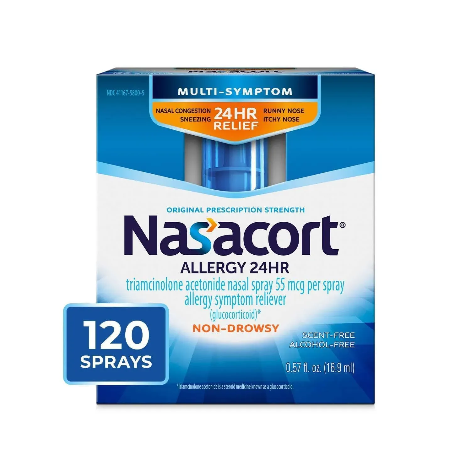 Nasacort 24HR Allergy Nasal Spray - Non-drowsy, 0.57 fl oz, 2 pk