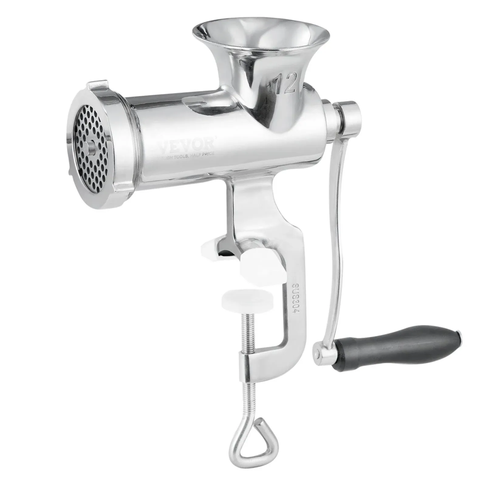 VEVOR Manual Meat Grinder, 304 Stainless Steel Hand Meat Grinder with Steel Table ...