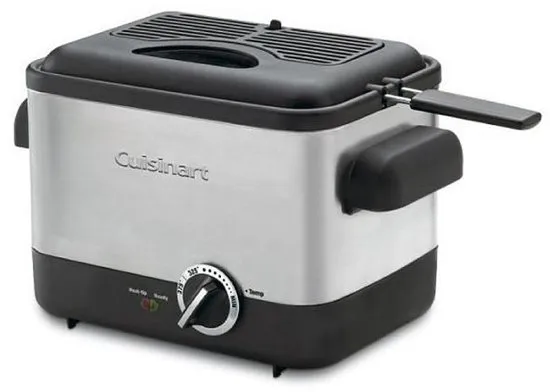 Cuisinart - 1.1L Analog Compact Deep Fryer - Black Stainless