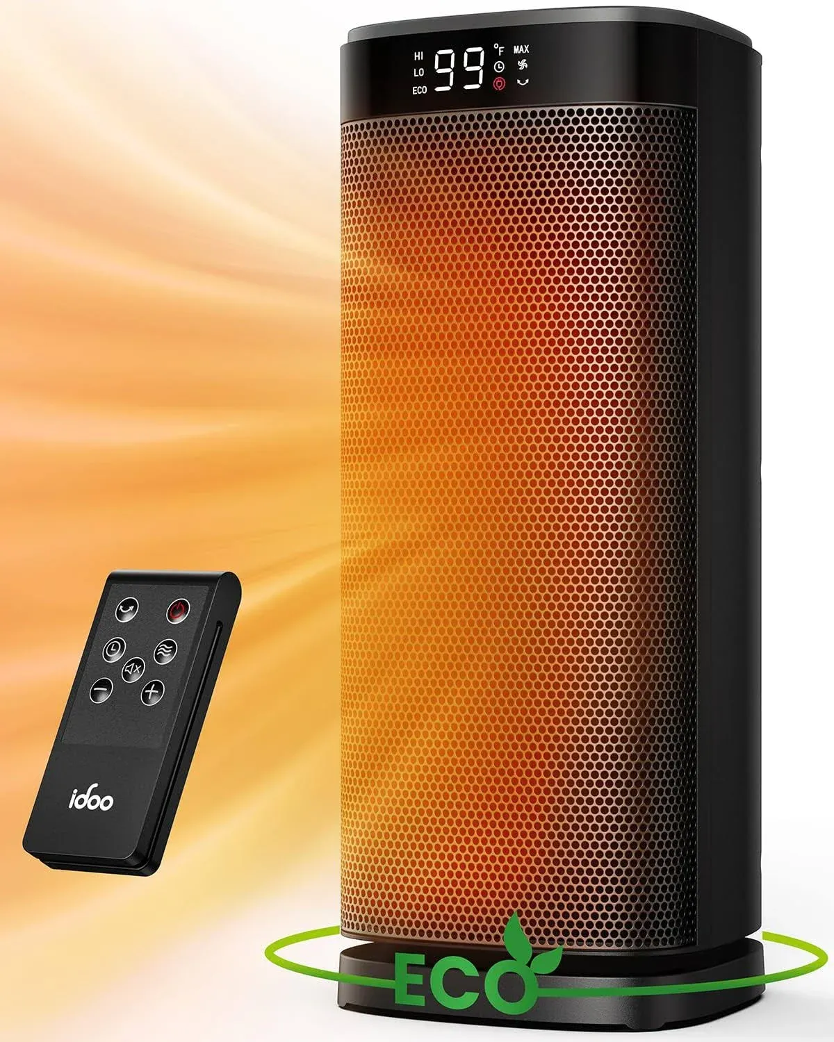  Space Heaters for Indoor Use, Portable Heater with Remote, 1-24H Timer, Eco 