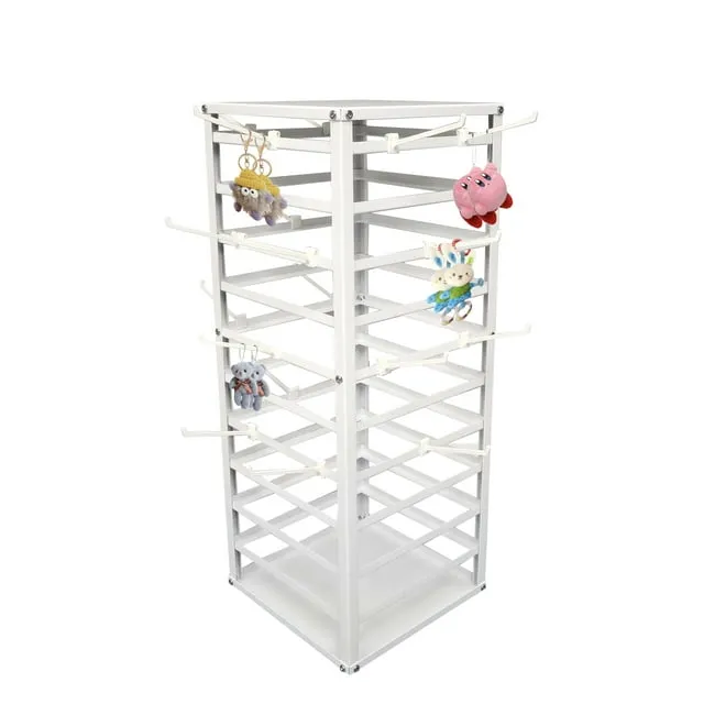 FixtureDisplays 12x12x32" Jewelry Displays, Counter Top Earring Card Spinning Retail Rack White 10 Tiers Easy Assembly Video in Description