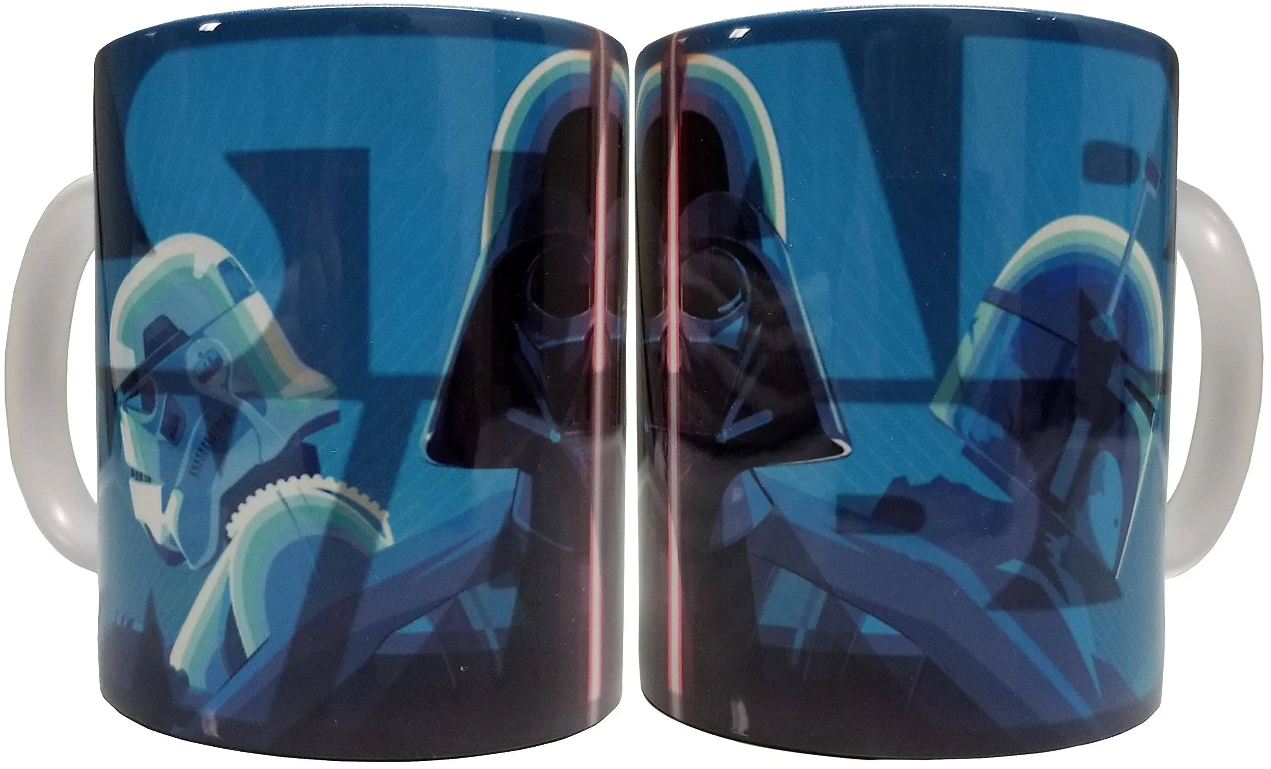 CSM Supply Darth Vader 11oz Ceramic Mug - (1 Mug) - Full Wrap Artwork - White 