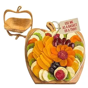 Dried Fruit Gift Basket– Healthy Gourmet Snack Box - Holiday Food Tray - Variety Snacks - Birthday, Sympathy, Mom, Dad, Corporate Tray - Bonnie & Pop