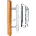 Prime-Line C 1204 Sliding Glass Door Handle Set – Replace Old or Damaged Door Handles Quickly and Easily – White Diecast, Mortise/Hook Style, Fits 3-15/16 In. Hole Spacing (1 Set)