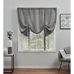 Exclusive Home Curtains Loha Light Filtering Rod Pocket Tie Up Shade, 54"x63", Black Pearl