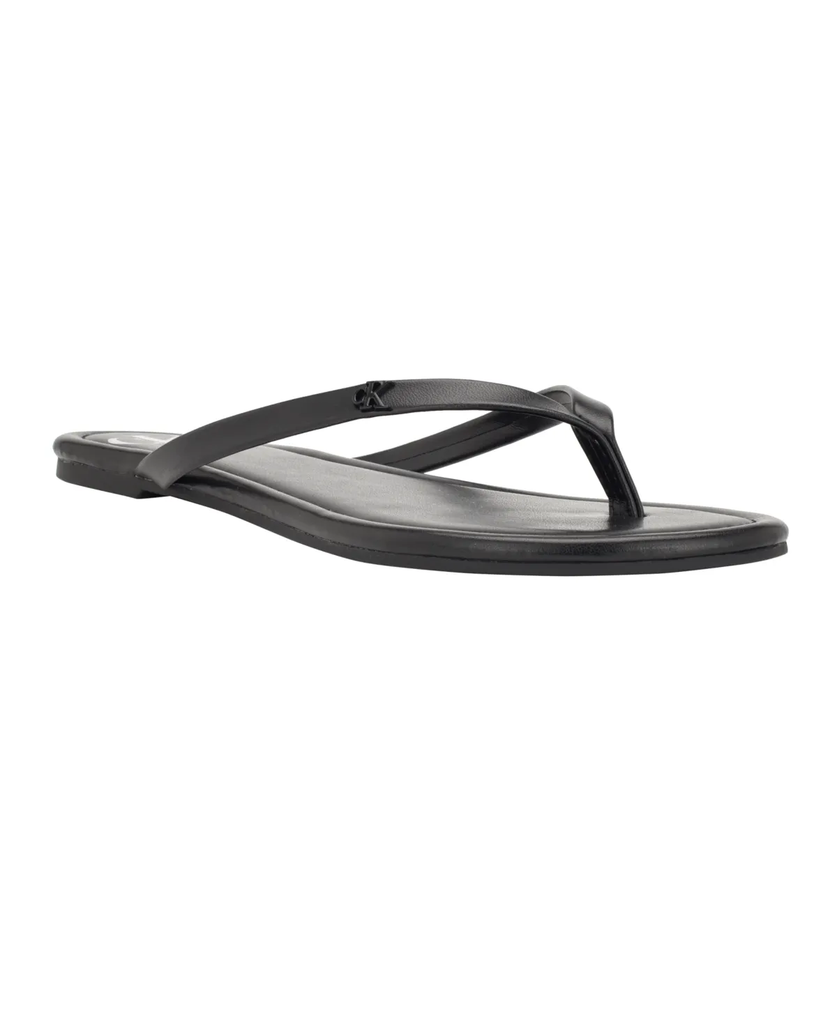 CALVIN KLEIN WOMAN THONG SANDAL BLACK SIZE 11 THERMOPLASTIC POLYURETHANE