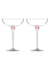 Rosy Glow 2-piece Champagne Saucer Set In Silver