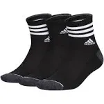 Adidas Men's Cushioned 3-Stripe 3.0 3-Pack High Quarter Socks, Black/Onix Grey/White / L