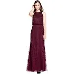 Adrianna Papell Women's Halter Art Deco Beaded Blouson Dress