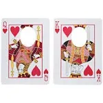 Fun Express Adult Playing Cards Face Cutouts - Set of 2 Giant Playing Cards Cutouts for Memorable Photos - Elevate Your Casino Themed Event with 2-Foot Tall Jumbo Playing Cards Face Cutouts