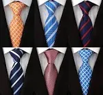 Adulove Men's Classic Silk Woven Jacquard Neck Tie (6 Pcs)