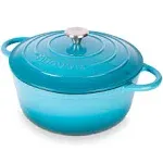 nuovva Cast Iron Dutch Oven with Lid – Non-Stick Ovenproof Enamelled Casserole Pot