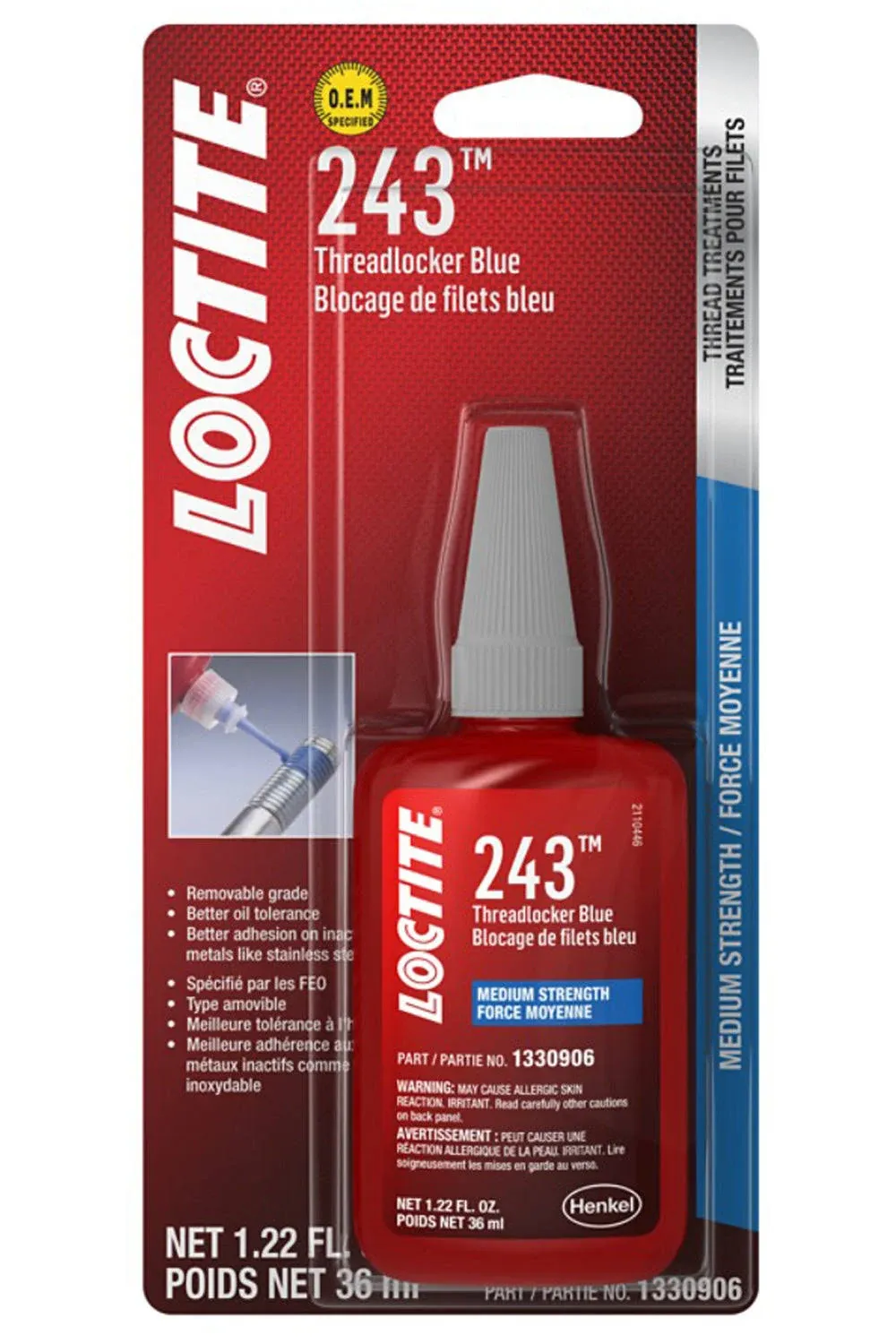 Loctite 36ml. Threadlocker 243 (1330906)