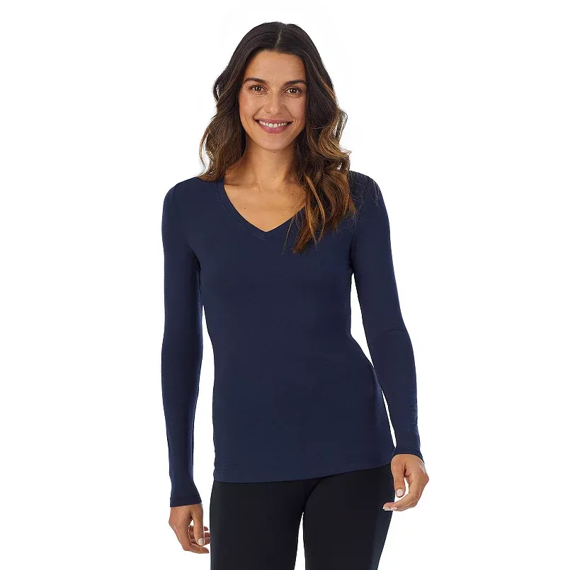 Cuddl Duds Softwear with Stretch Long Sleeve V-Neck