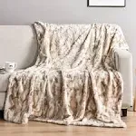 Fairblink Soft Throw Blanket, 50" x 60" Luxurious Warm Fluffy Thick Comfy Softest Fall Faux Fur Throw Blanket for Couch, Bed, Sofa, Elegant Cozy Throws Blankets for Home, Marbled Grey