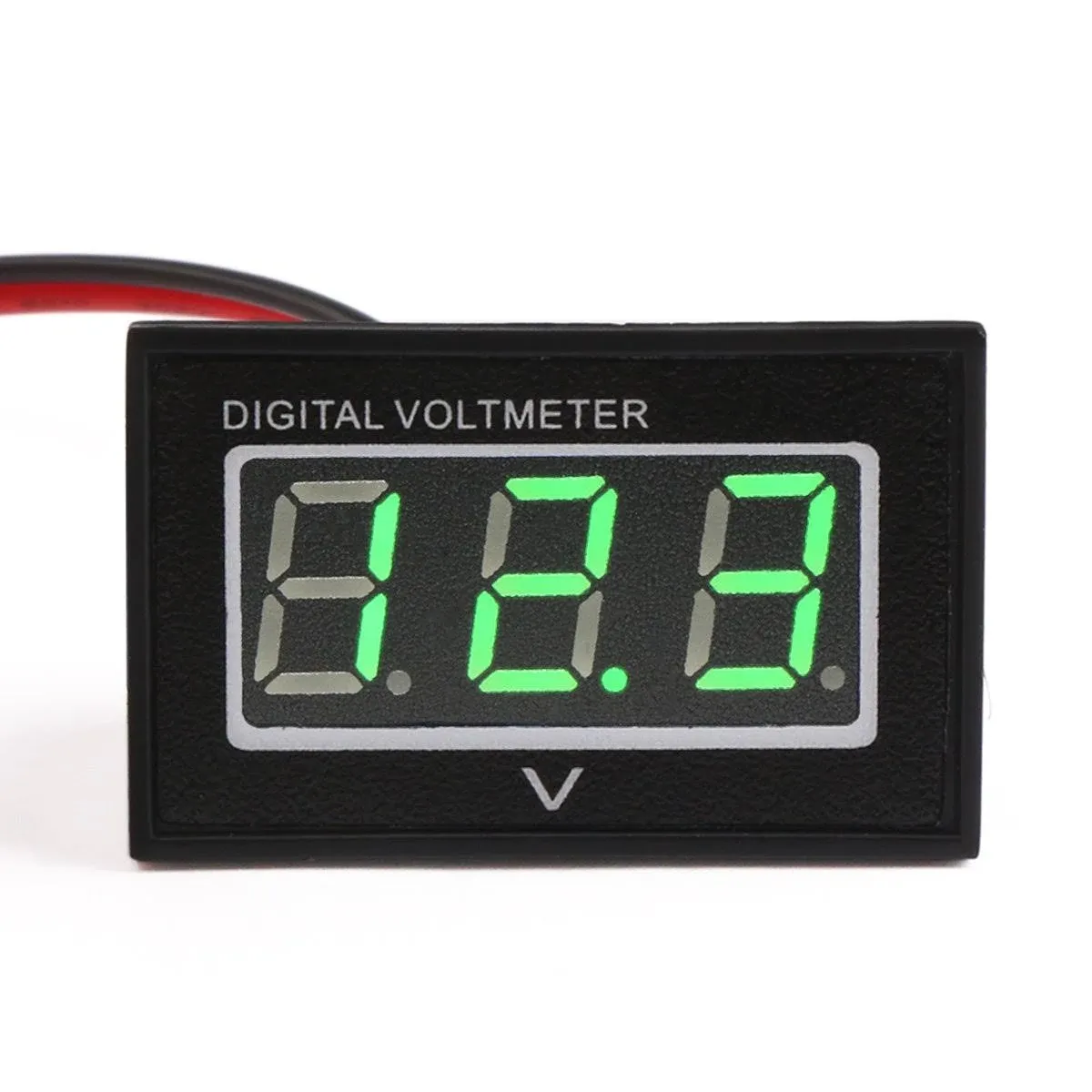 DROK 0.40" Bright Green LED Digital Voltmeter DC 2.7-30V Waterproof Voltage Meter ...