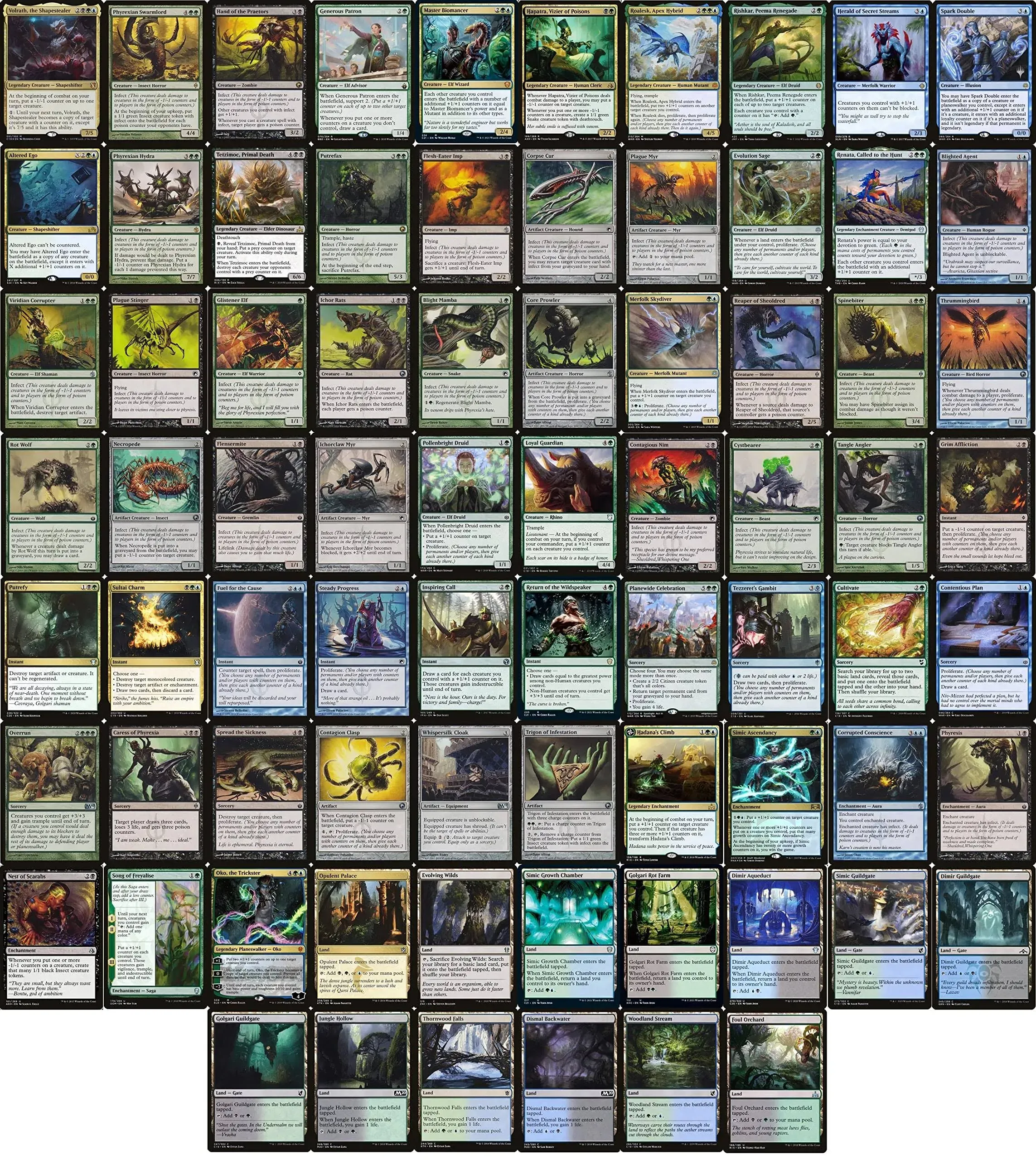 Elite Infect Commander Deck - Sultai - Black Green Blue - EDH - 100 Card - Custom Magic The Gathering Deck - Very Strong!